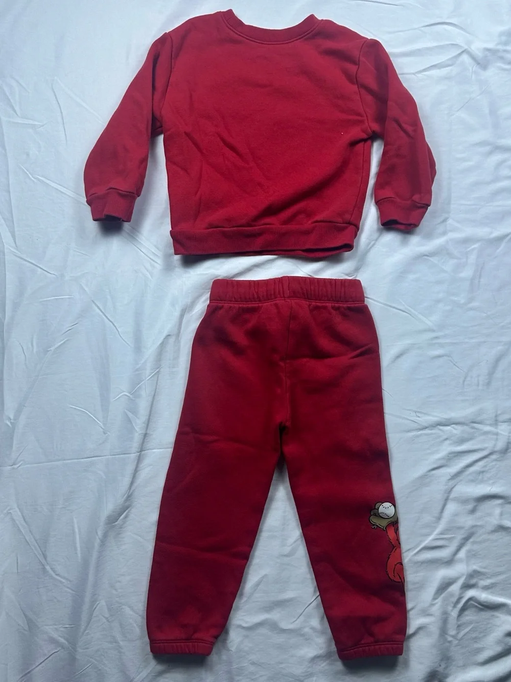 Baby GAP Modern Red Sesame Street Elmo Playing Baseball 2 Piece Set Boys 3T